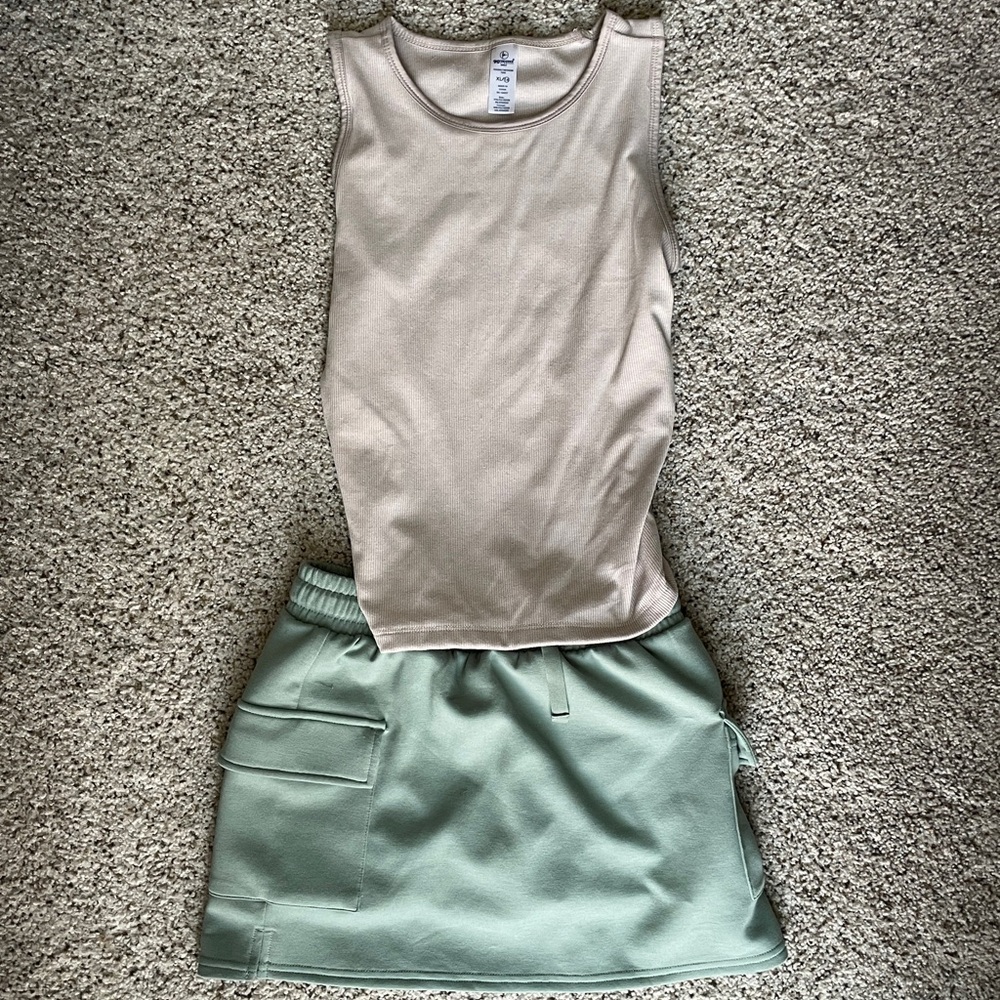 90 Degree By Reflex Ribbed Tank Top and Skort Set